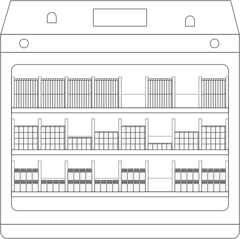 Drawer structure Partition storage